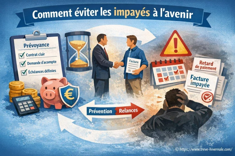 Illustration prévention impayés factures entreprise