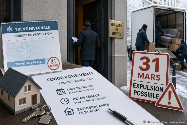 Congé pour vente et trêve hivernale : quand le locataire doit-il partir ?