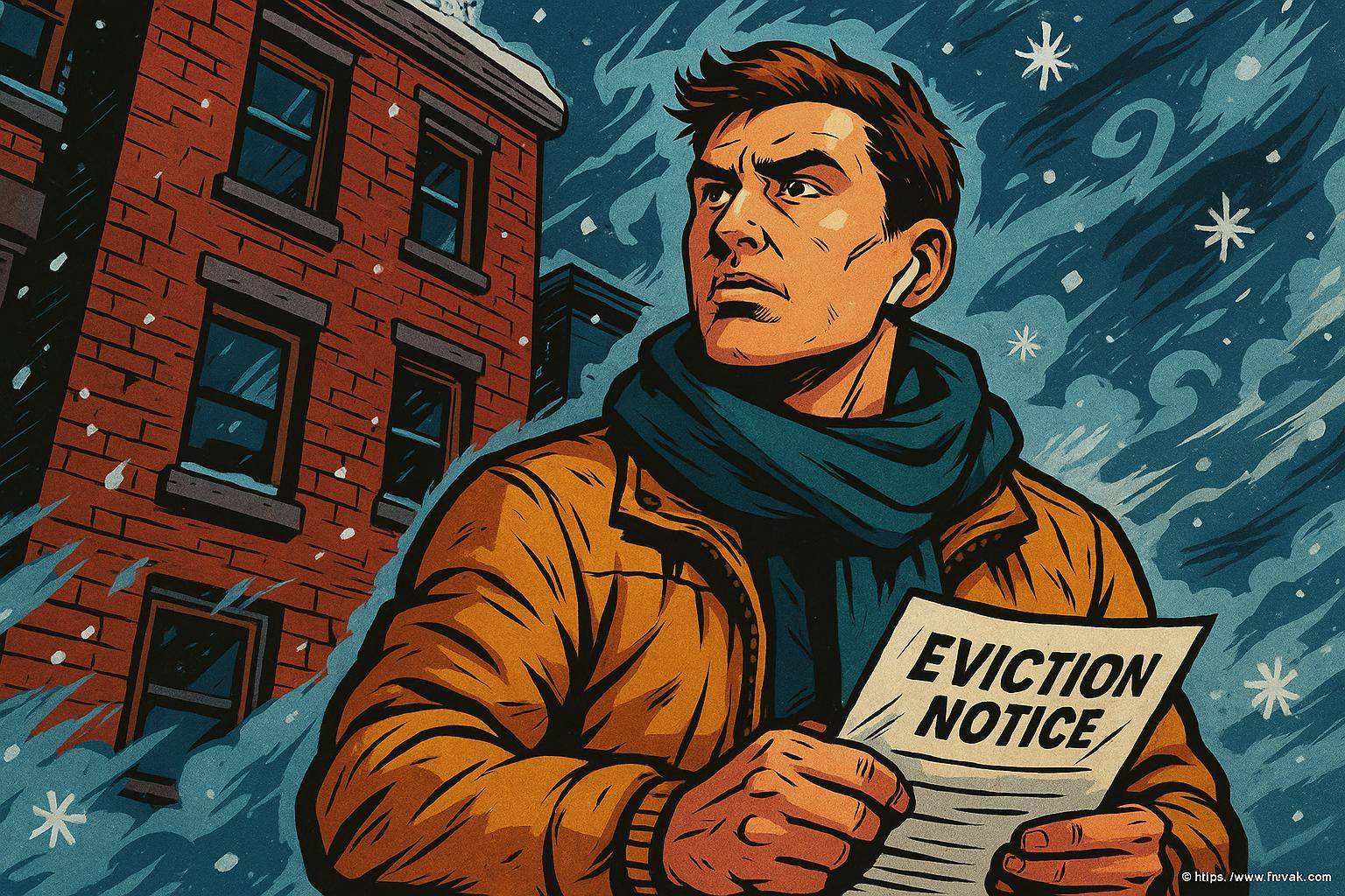 Homme recevant un avis d'expulsion