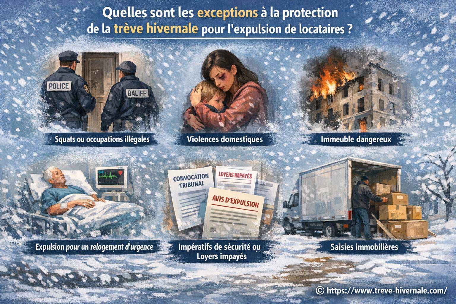 Quelles sont les exceptions à la protection de la trêve hivernale pour l’expulsion de locataires ?
